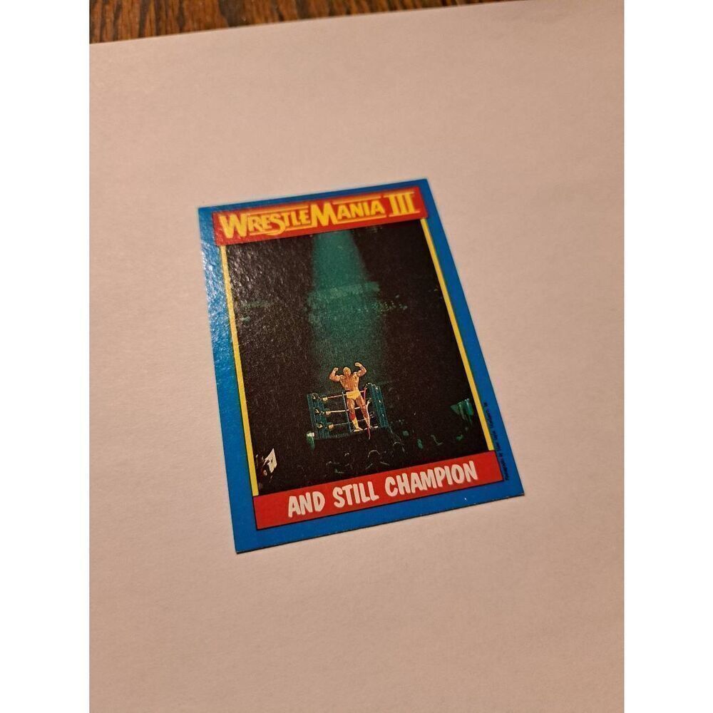 1987 WWF Hulk Hogan WrestleMania III Card #56 And Still Champion Titan Topps